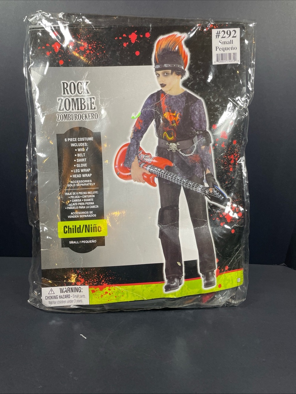 Boys Rockstar Rocker Halloween Costume Rock Zombie Size Child Small 4-6 Years
